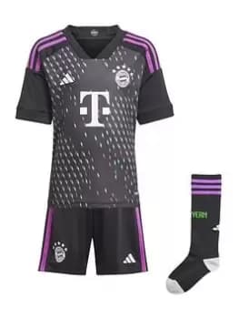 adidas Bayern Mini Kit 23/24 Away Full Kit, Black, Size 18-24 Months