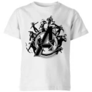 Avengers Endgame Hero Circle Kids T-Shirt - White - 11-12 Years