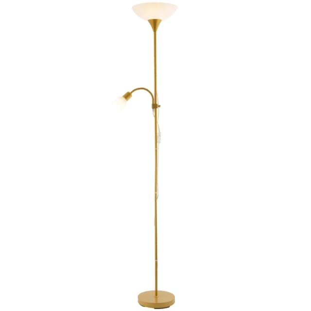 Happy Homewares Modern Mother & Child Floor Lamp with Adjustable Reading Lights in Gold Gold Unisex