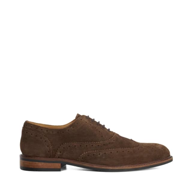 Dune London Mens Baltics Suede Brogues Brown Suede male 6 (40)