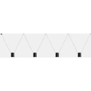 Attic Aluminum pendant matt Black 4 bulbs 75cm