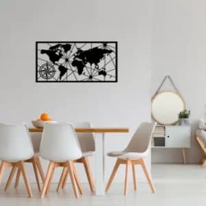 World Map Small 2 Black Decorative Metal Wall Accessory