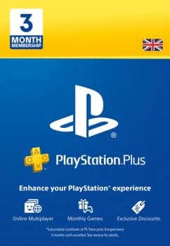 PS Plus 3 Month Subscription - Digital Code - UK account