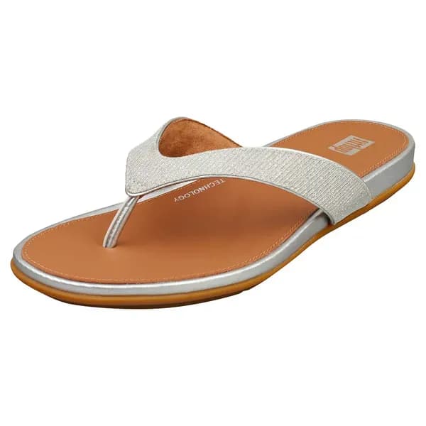 Fitflop Womens Gracie Shimmerlux Toe Post Sandals UK Size 4 (EU 37) SILVER FIT076-SILVER-4