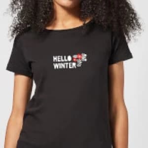 Hello Winter Womens T-Shirt - Black - 3XL - Black