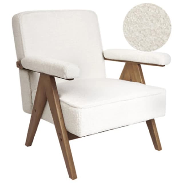 Beliani Armchair Evje Boucle Off-White