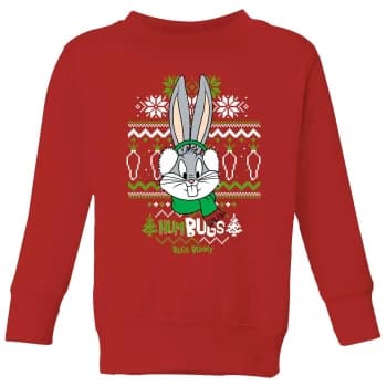 Looney Tunes Bugs Bunny Knit Kids Christmas Sweatshirt - Red - 9-10 Years