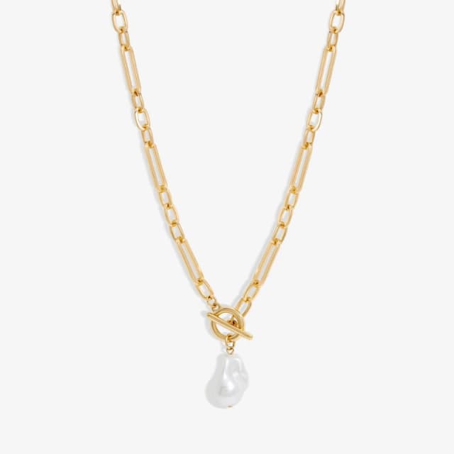Mood Gold Pearl Chain Link Necklace Gold female
