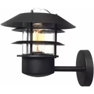 Loops - Outdoor IP44 Wall Light Sconce Black LED E27 60W Bulb Outside External d01141