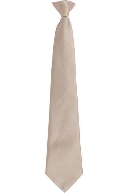 Premier Premier Colours Fashion Plain Clip-On Tie in Khaki Khaki One Size Unisex 5063470683420