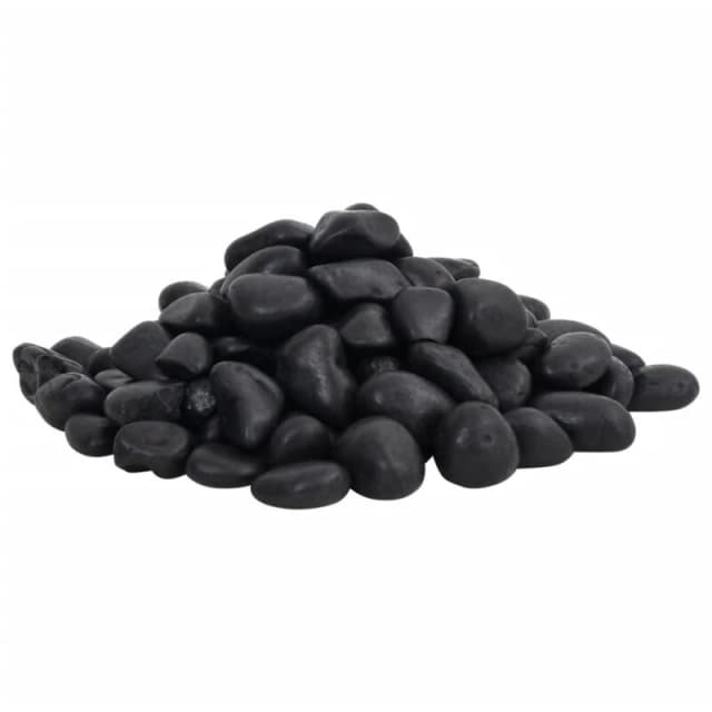 vidaXL Polished Pebbles 10KG Black 2-5 cm, Black 155327