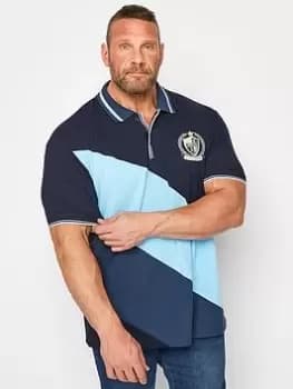 BadRhino Cross Stripe Polo - Navy, Size 2XL, Men