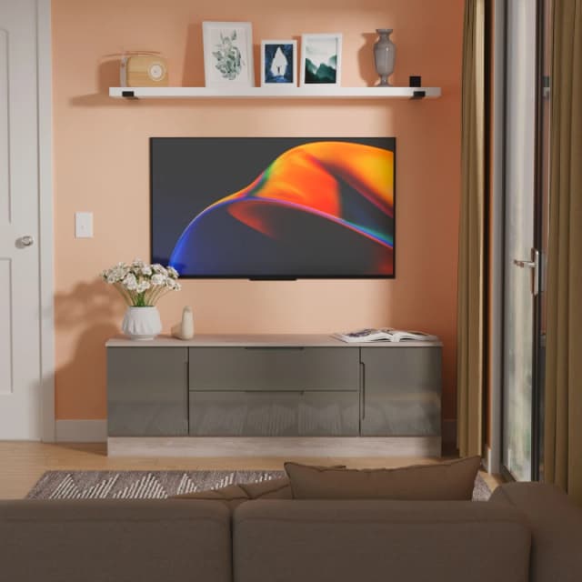 Ready Assembled 2 U Lucca 2 Door 2 Drawer Superwide TV Unit (Ready Assembled) in Grey Grey Unisex