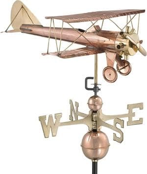 Espira Bi Plane Cottage Copper Weathervane