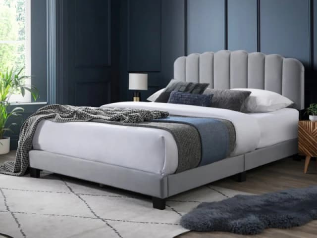 Flintshire Hope Grey Fabric Bed Frame - 4ft Small Double