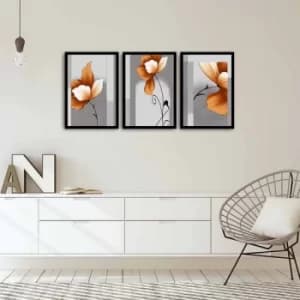 3PSCT-02 Multicolor Decorative Framed MDF Painting (3 Pieces)