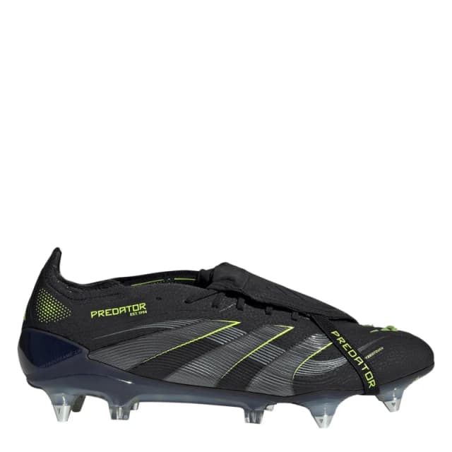 adidas Predator Elite Fold-Over Tongue Adults Soft Ground Football Boots Black/Lemon male 6 (39.3)