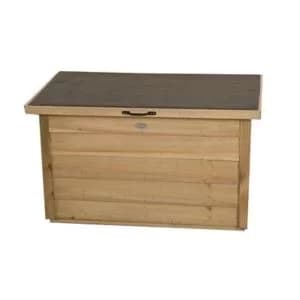 Forest Garden Loglap Wooden 3X2 Lift Up Sloping Garden Storage Box Natural Timber