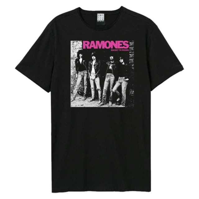 Amplified Amplified Men Rocket To Russia Ramones T-Shirt in Black Size: X-Small Black XS Male 5063852064984
