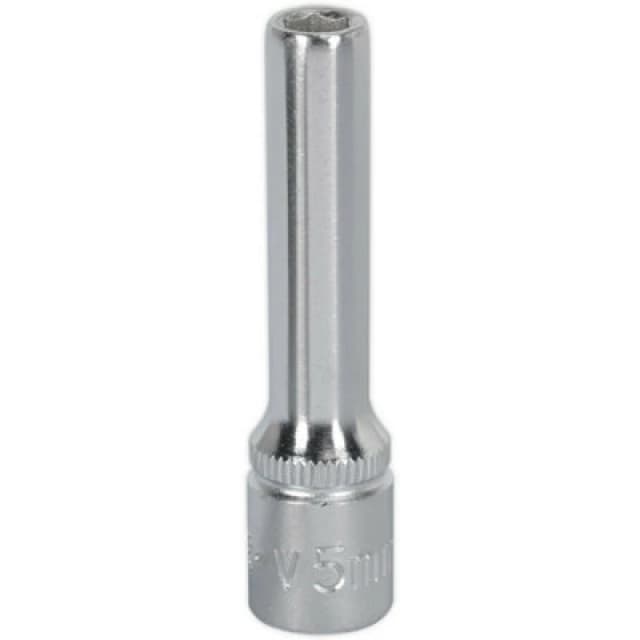 Loops 5mm Forged Steel Deep Drive Socket - 1/4" Square Drive Chrome Vanadium Socket Metallics