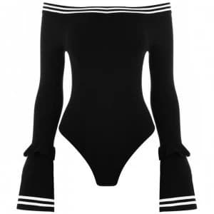 Kendall and Kylie Off Shoulder Bodysuit - Black