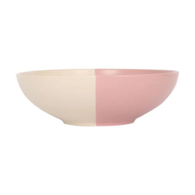 Nicola Spring Dipped Stoneware Pasta Bowl - 20.5Cm - Dusty Pink