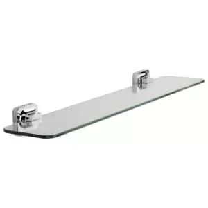 Croydex Flexi-Fix Shoreditch Bathroom Glass Shelf - Chrome