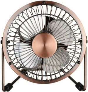 Status 4" Mini USB Metal Desk Fan (brass)