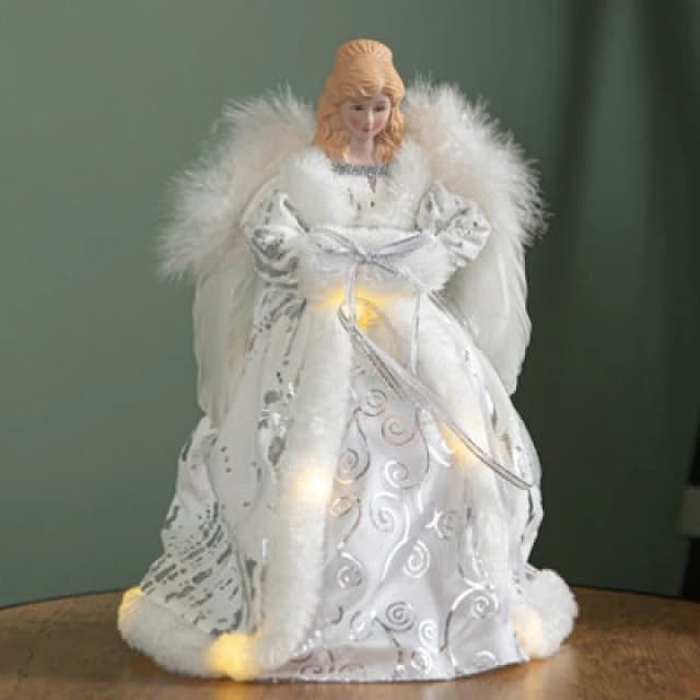 Samuel Alexander 30Cm Battery Powered Light Up Christmas Angel Tree Topper With Leds