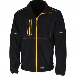 Roughneck Mens Wind Blocker Fleece Jacket with Reflective Piping Black 2XL