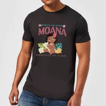 Disney Moana Born In The Ocean Mens T-Shirt - Black - 3XL - Black