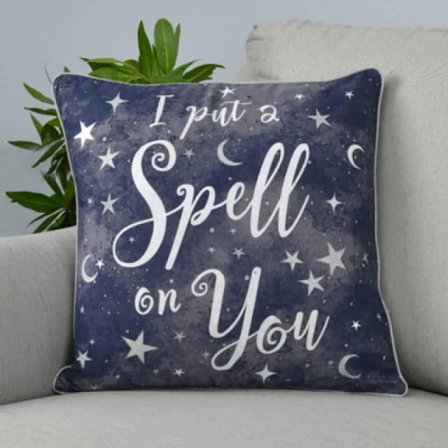 Smart Living Smart Living Halloween Pumpkins & Celestial Stars Decorative 18x 18Filled Cushions in Navy Size: 45cm x 45cm Navy 45cm x 45cm Unise