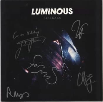 The Horrors Luminous - Autographed 2014 UK 2-LP vinyl set XLLP640