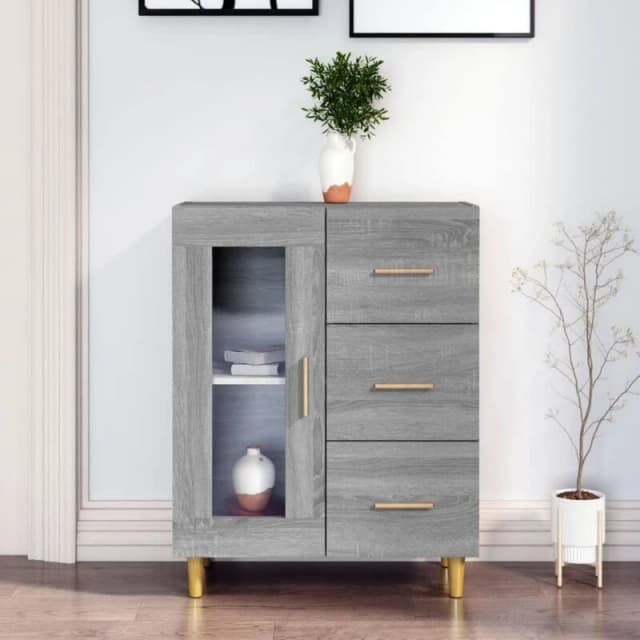 VIDAXL Sideboard Grey Sonoma 69,5x34x90cm Engineered Wood Vidaxl 8720287084952