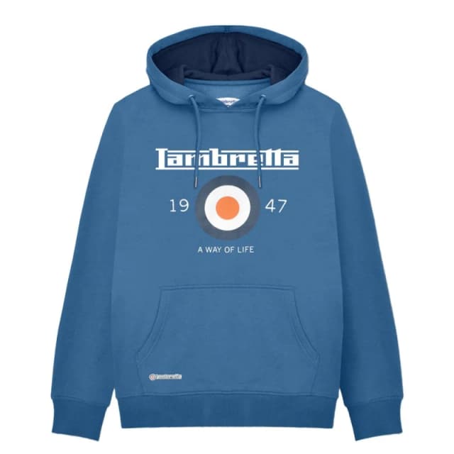 Lambretta Lambretta Men AW24 Target Hoodie in Dark Blue Size: Small Dark Blue S Male 5063703657372