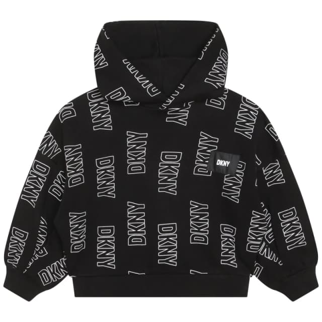 DKNY Outline Logo Hoodie Juniors - Black 6 - 7 Years