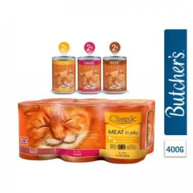 Butchers Classic Cat Food Meat Variety Pack in Jelly 6x400g NWT5612 NWT5612