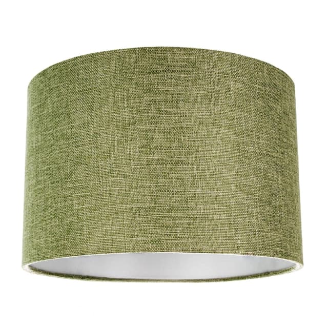 Happy Homewares Contemporary & Sleek Linen Fabric Lampshade in Olive Size: 14" Olive Unisex 14"