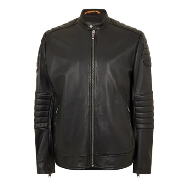Boss Mens Jolur Leather Jacket Black male 36 (46)