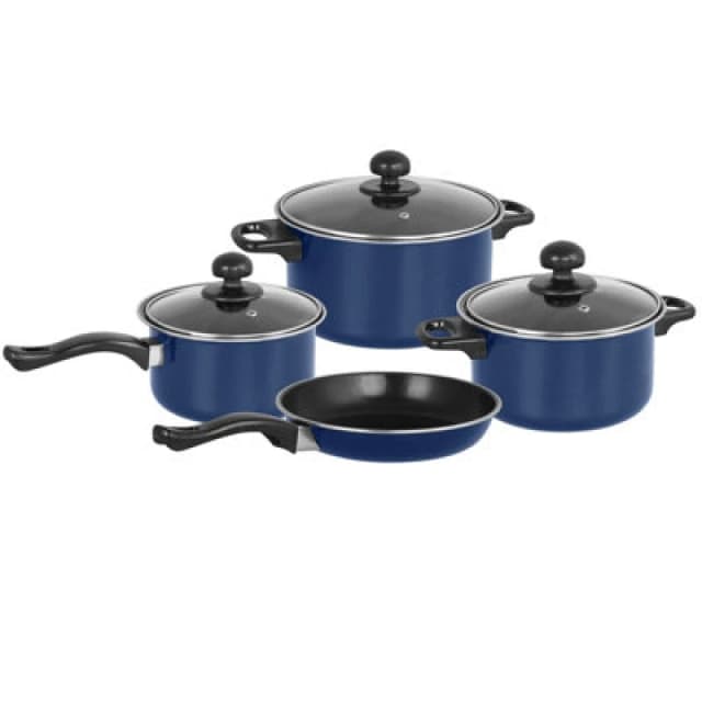 Gr8 Home Teal Blue Non Stick 7 Pcs Cookware Set Cooking Casserole Pot Frying Pan Saucepan With Lids