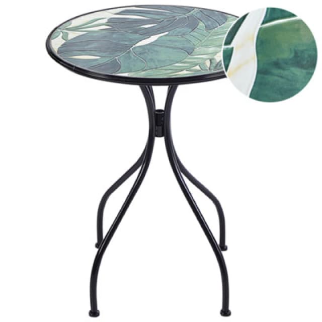 Beliani Bistro Table Cozzana 60 Cm 60 Cm Metal Black