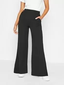PixieGirl Petite Scuba Crepe Wide Leg Trouser, Black, Size 12, Women