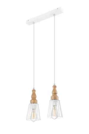 Ingrid Bar Pendant Ceiling Light White, 2x E27