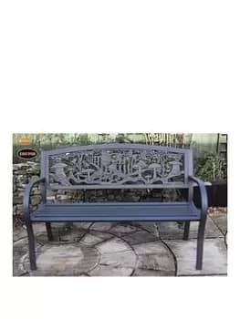 Gardeco Steel Framed Cast Iron Bench With Fairies