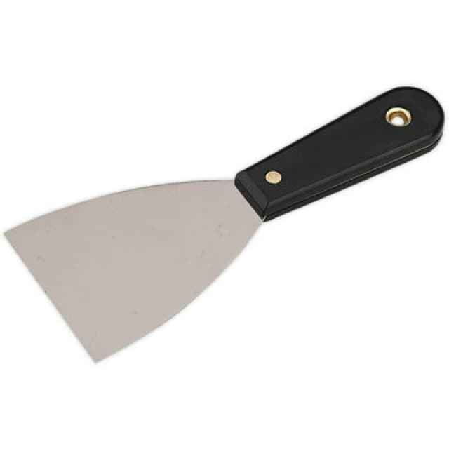 Loops 75mm Rigid Scraper - Chrome Plated Steel Blade - Composite Handle - Hanging Hole Metallics