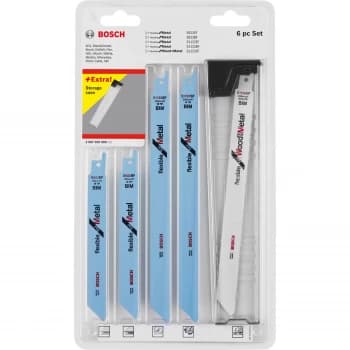 Bosch 6 Piece Reciprocating Saw Blade Set Wood & Metal Cutting