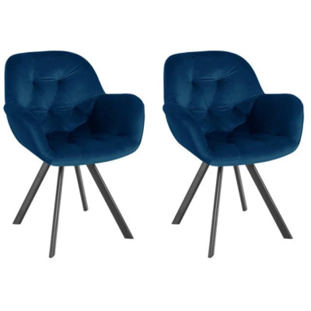 Dorel Elli A.chair 2Pk Navy Blue Velvet, Blue 58751180UK