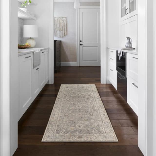 Becki Owens X Livabliss Vintage Oriental Boho Light Grey Davina Runner Rug 80 X 220 Cm - Easy Care, Ideal For Hallway