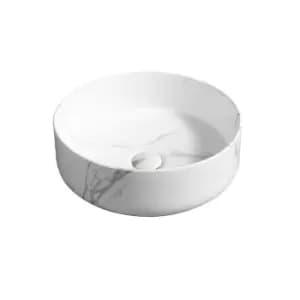 Limoge Ceramic Vert Round Countertop Basin In Marble