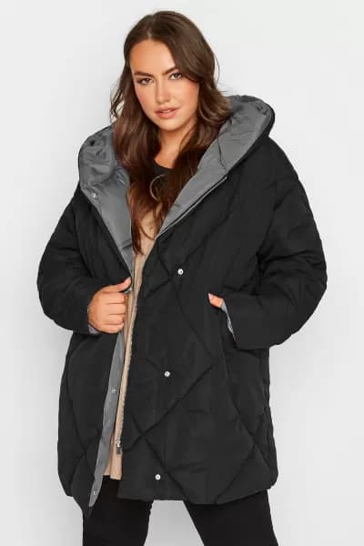 Yours Shawl Collar Coat Black